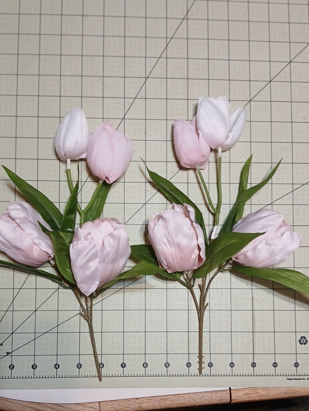 Artificial Pink Tulip Bouquet Accent Stems - Set Of 2
